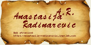 Anastasija Radinarević vizit kartica